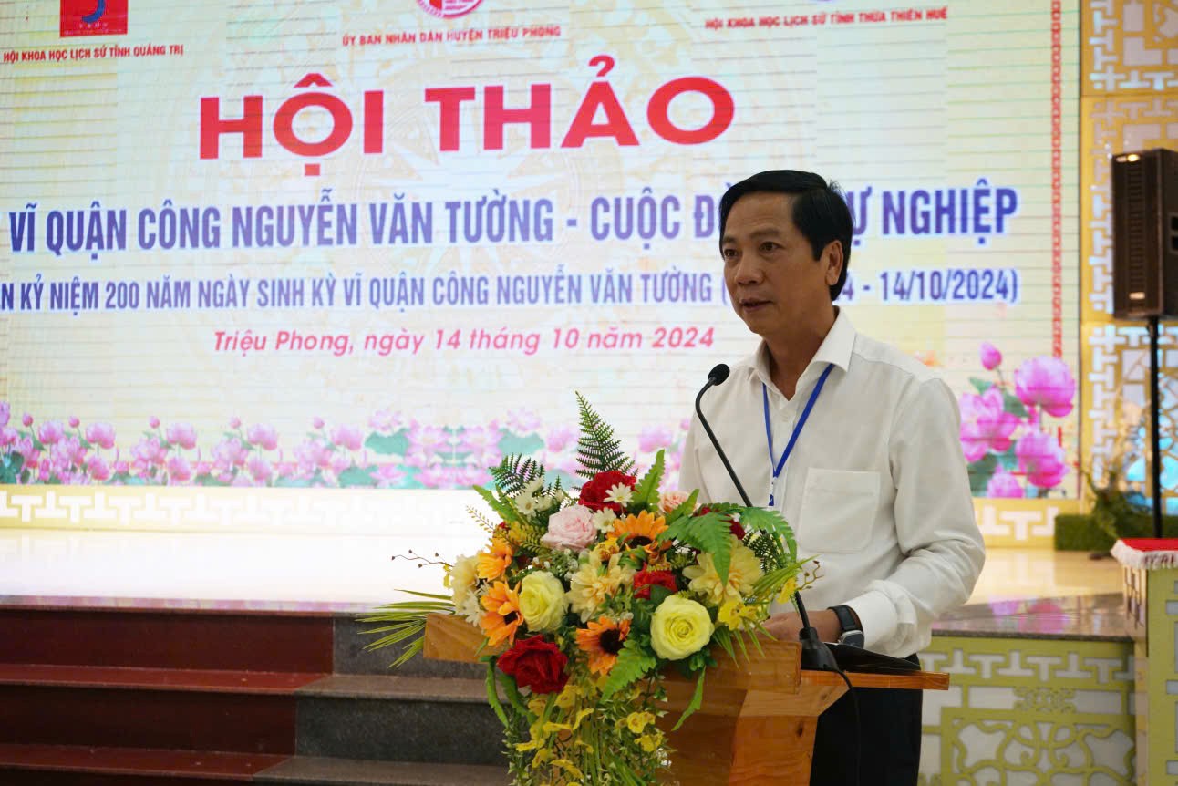 Ông Hoàng Nam - Phó Chủ tịch UBND tỉnh Quảng Trị phát biểu tại hội thảo - Ảnh: C.N